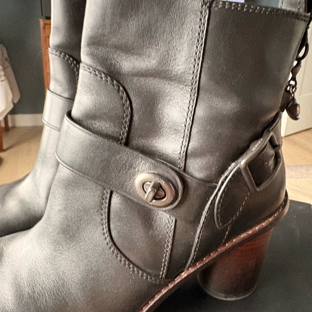 Coach Moto Bootie-Classic Black Leather - Picture 2 of 8